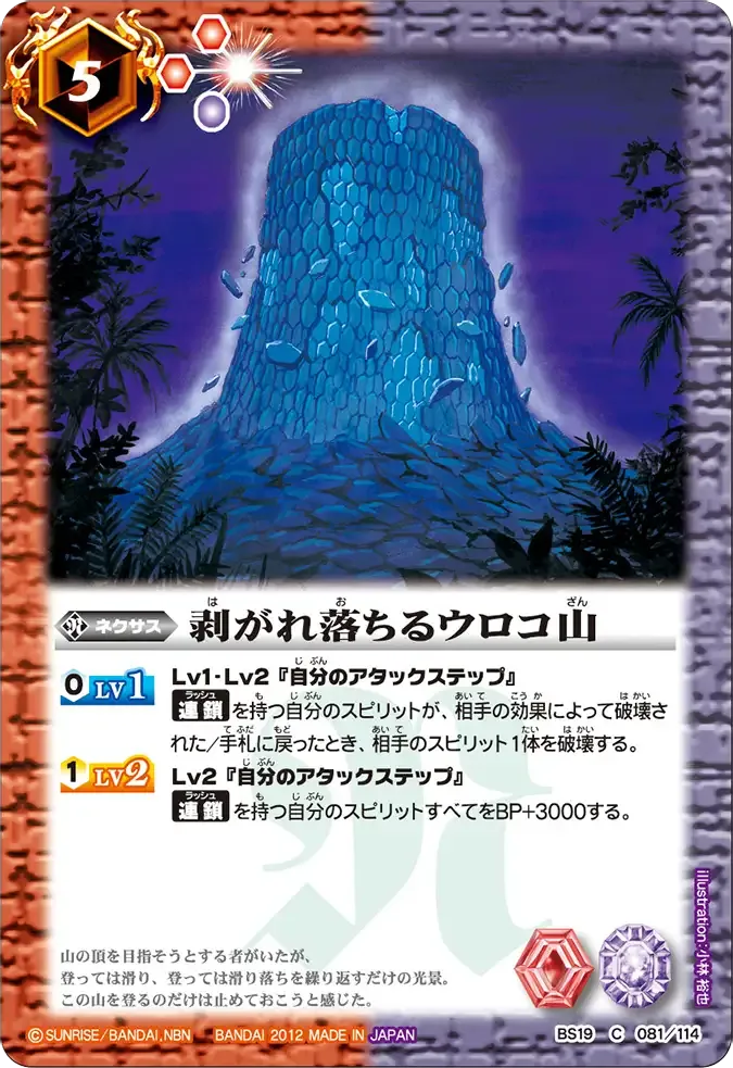 剥がれ落ちるウロコ山