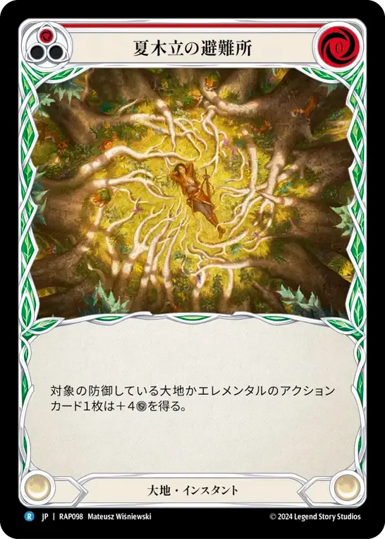 夏木立の避難所