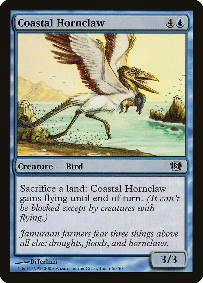 沿岸の角爪鳥