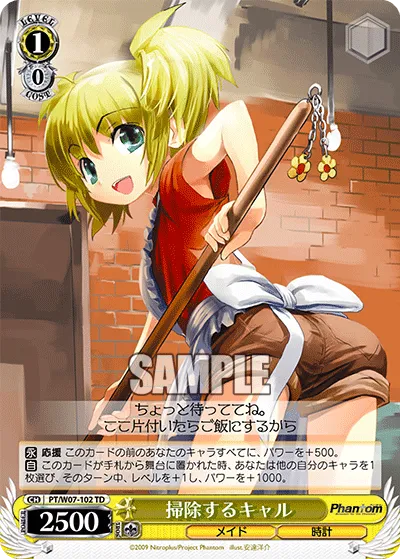 掃除するキャル