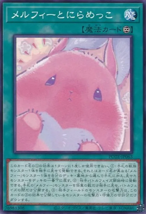 メルフィーとにらめっこ